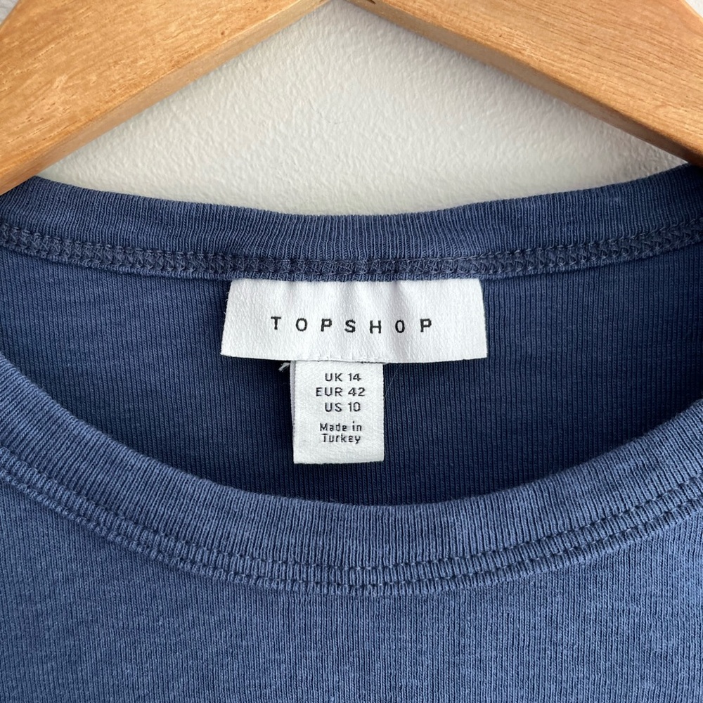 Topshop Notting Hill Navy Blue Crop Top size 10 - Picture 4 of 7